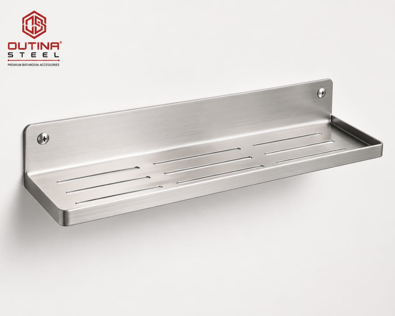 OUTINA STEEL رف ستانلس ستيل 304 جداري للحمام والمطبخ